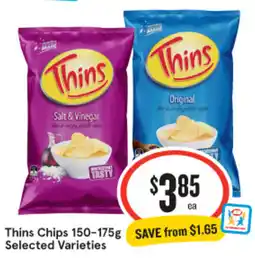 IGA Thins Chips 150-175g offer
