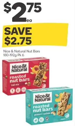 Nice & Natural Nut Bars 180-192g Pk 6