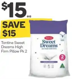 Tontine Sweet Dreams High Firm Pillow Pk 2