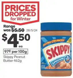 Woolworths Skippy Peanut Butter 462g offer