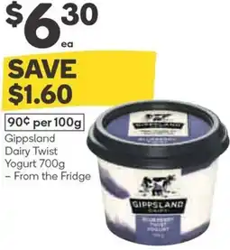 Woolworths Gippsland Dairy Twist Yogurt 700g offer