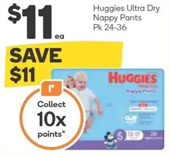 Woolworths Huggies Ultra Dry Nappy Pants Pk24-36 offer