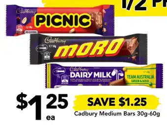 Drakes Cadbury Medium Bars 30g-60g offer