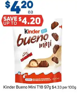 Foodland Kinder Bueno Mini T18 97g offer