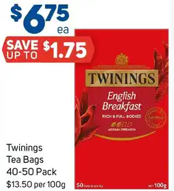 Foodland Twinings Tea Bags 40-50 Pack offer