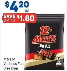 Foodland Mars or Varieties Fun Size Bags offer