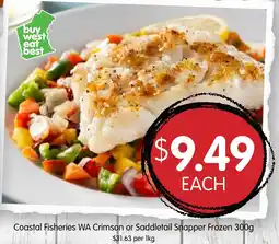 Spudshed Coastal Fisheries WA Crimson or Saddletail Snapper Frozen 300g offer