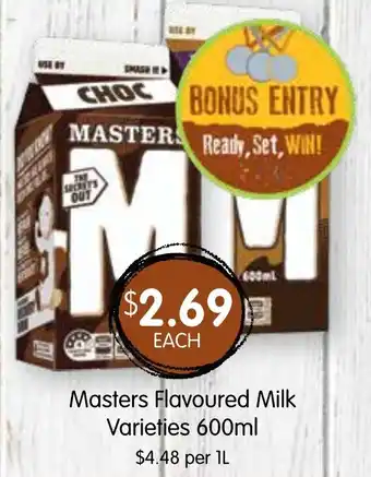 Spudshed Masters Flavoured Milk Varieties 600ml offer