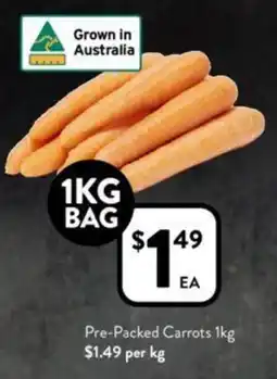 Foodworks Pre-Packed Carrots 1kg $1.49 per kg offer