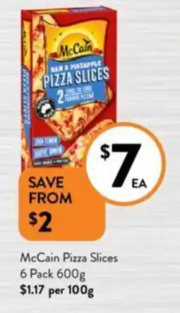 Foodworks McCain Pizza Slices 6 Pack 600g offer