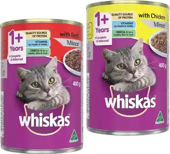 IGA Whiskas Cat Food 400g Selected Varieties offer