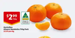 ALDI Australian Afourer Mandarins 750g Pack offer