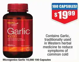 Chemist Warehouse Microgenics Garlic 10,000 100 Capsules offer