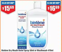 Biotène Dry Mouth Relief Spray 50ml or Mouthwash 470ml