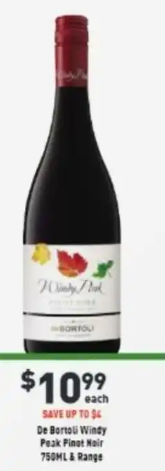 De Bartoli Windy Peak Pinot Noir 750ml & Range