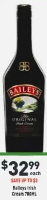 Liquor Legends Baileys Irish Cream 700 ml offer