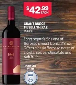 Bottlemart GRANT BURGE FILSELL SHIRAZ offer