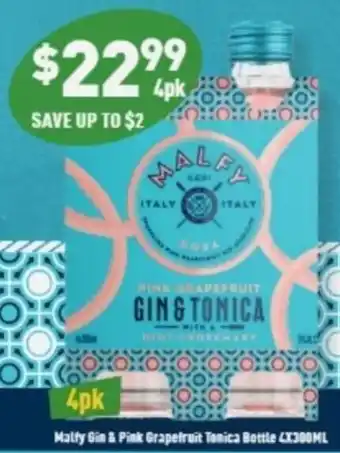 Malfy Gin & Pink Grapefruit Tropicana Bottle