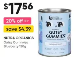 NUTRA ORGANICS Gutsy Gummies Blueberry 150g