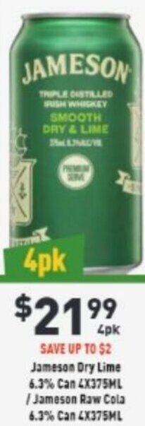 Liquor Legends Jameson Dry Lime offer