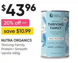 NUTRA ORGANICS Thriving Family Protein+ Smooth Vanilla 450g