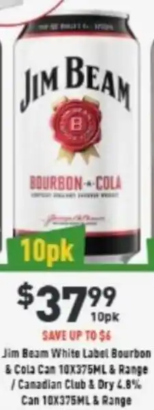 Liquor Legends Jim Beam White Label Bourbon & Cola Can offer