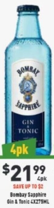 Liquor Legends Bombay Sapphire Gin & Tonic offer