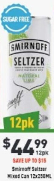 Liquor Legends Smirnoff Seltzer Mixed Can offer