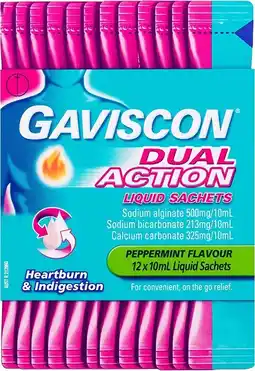 Gaviscon Dual Action Heartburn Relief Liquid Sachets 12 x 10ml