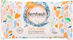 healthylife Femfresh Intimate Care Pocket Wipes 10 Pack offer