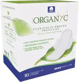 healthylife Organyc Ultra Thin Pads - Heavy Flow Wings 10 Pack offer