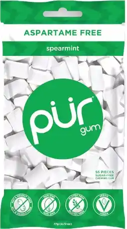 Pur Gum Spearmint Gum Bag 77g