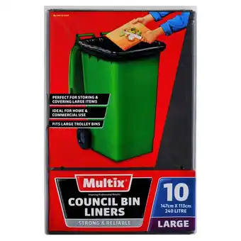 Mitre 10 Multix Council Bin Liners Large - 10 Pack offer