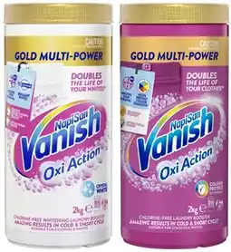 Coles Vanish NapiSan Oxi Action Gold Multi Power Laundry Booster Powder 2kg offer