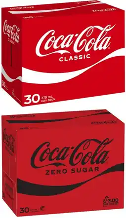 Coles Coca-Cola Soft Drink 30x375mL offer