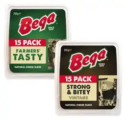 Coles Bega Cheese Block, Grated or Slices 250g offer