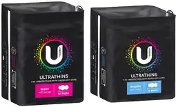 Coles U By Kotex Ultra Thin Pads with Wings Regular 14 Pack or Super 12 Pack offer