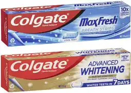 Coles Colgate Advanced Tartar & Whitening or Max Fresh Toothpaste 115g offer