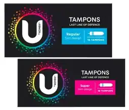 Coles U By Kotex Tampons Regular or Super 16 Pack offer