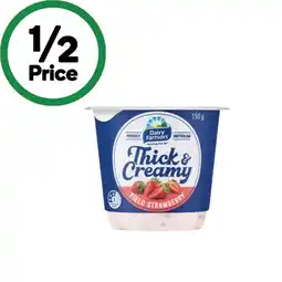 Woolworths Dairy Farmers Thick & Creamy Yoghurt 140-150g – From the Fridge offer