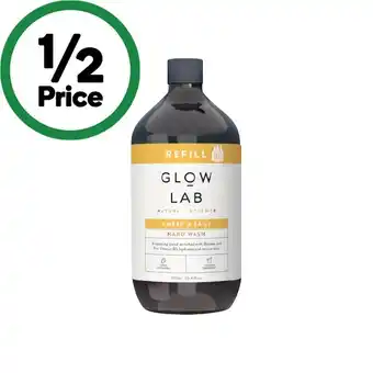 Woolworths Glow Lab Hand Wash Refill 900ml offer