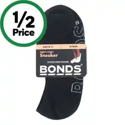 Woolworths Bonds Ladies’ Logo Light Sneaker Sock Pk 4 offer