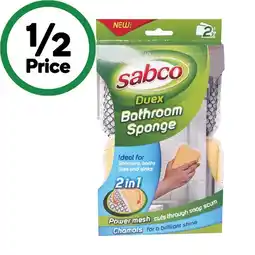 Woolworths Sabco Duex Bathroom Sponge Scrubber Pk 2 offer