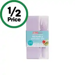 Woolworths Decor Go Reusable Cutlery Set Pk 4 – Assorted offer