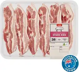 Coles Coles Australian Pork Spare Ribs Large Tray offer