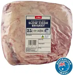 Coles Coles Australian No Added Hormones Slow Cook Beef Brisket offer
