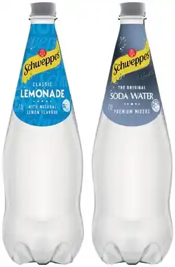 IGA Schweppes Mixers or Soft Drinks 1.1 Litre Selected Varieties offer