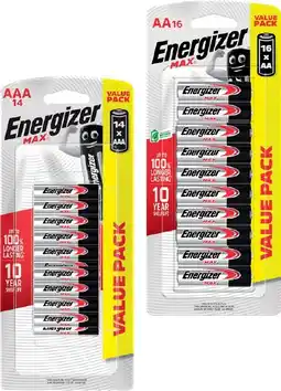 IGA Energizer Max Batteries AA 16 Pack or AAA 14 Pack offer