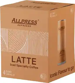 IGA Allpress Espresso Iced Speciality Coffee 4x240mL Selected Varieties offer