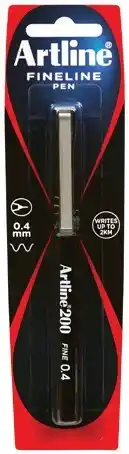 IGA Artline 200 Fineline 0.4mm Black Pen 1 Pack offer